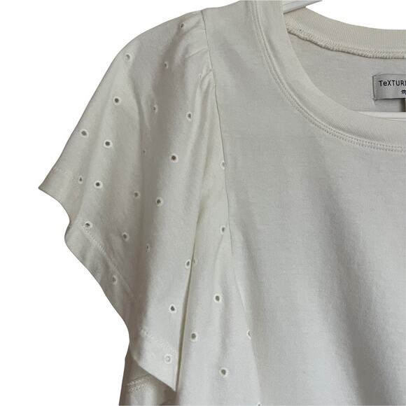 Madewell Flutter Sleeve Top in White Size S - Picture 2 of 10
